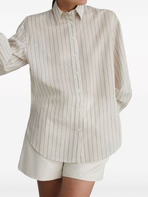 Pruhovaná bavlněná košile Brunello Cucinelli béžová