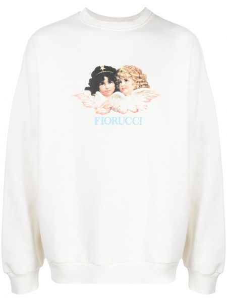 Sweatshirt aus baumwoll mit print Fiorucci weiß