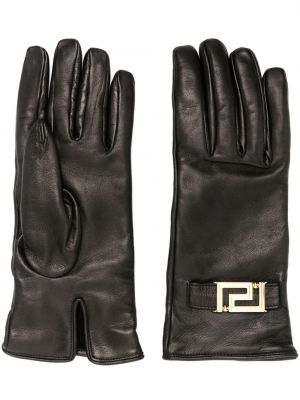 Usnjene rokavice Versace Pre-owned črna