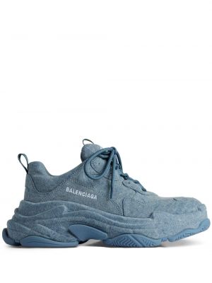 Csipkés fűzős sneakers Balenciaga Triple S kék