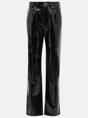 Pantaloni din piele Agolde negru
