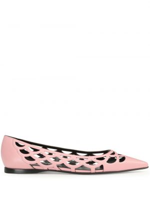 Кожени ниски обувки Sergio Rossi розово