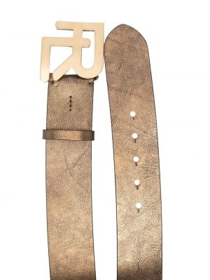 Kožený pásek s přezkou Ralph Lauren Collection zlatý