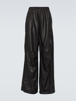 Kožené kalhoty Balenciaga černé