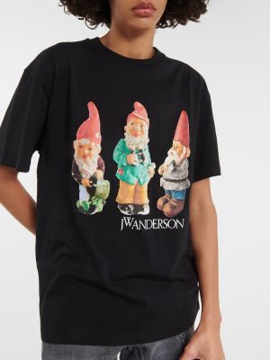 Jersey t-shirt aus baumwoll mit print Jw Anderson schwarz