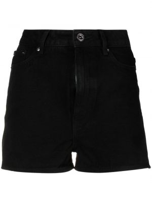 Shorts en jean taille haute Self-portrait noir