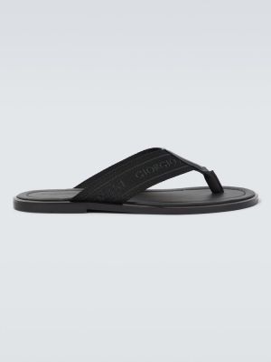 Kožené sandály Giorgio Armani černé