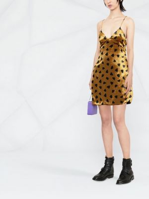 Herzmuster kleid mit print Saint Laurent gelb