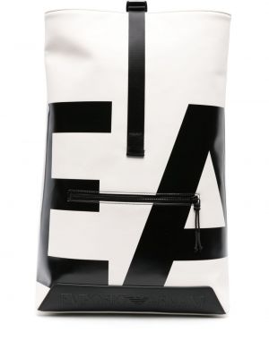 Leder rucksack mit print Emporio Armani