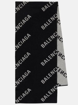 Černý vlněný šál Balenciaga