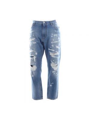 Proste jeansy relaxed fit Dolce And Gabbana niebieskie