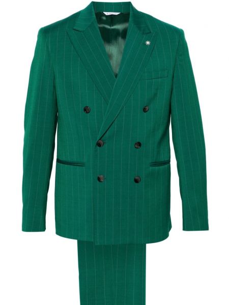 Ukrojena obleka s črtami Manuel Ritz zelena