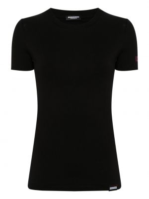Kokvilnas t-krekls ar apdruku Dsquared2 melns