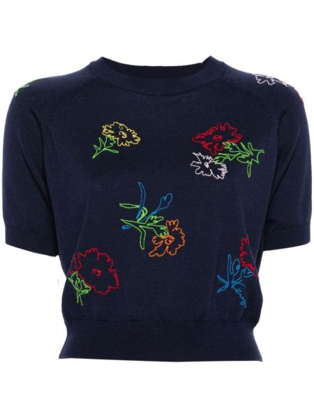 Džemper s cvjetnim printom Kenzo plava