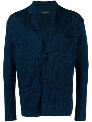 Cardigan tricotate cu decolteu în v Zanone albastru