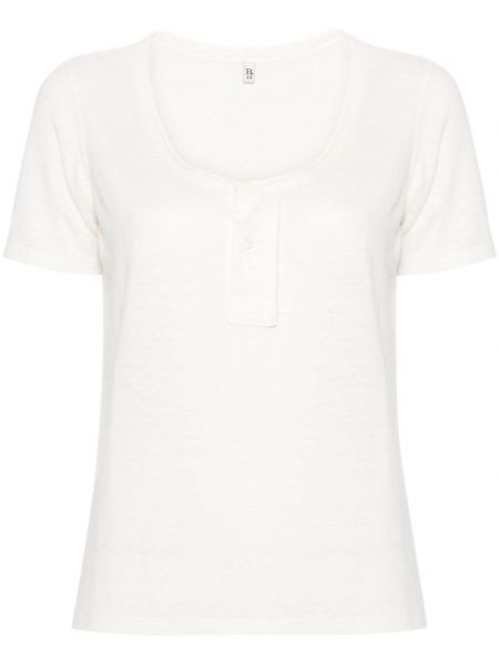 Biała lniana koszulka R13