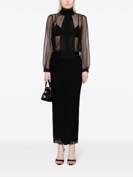 Nėriniuotas pieštuko formos sijonas Dolce & Gabbana juoda