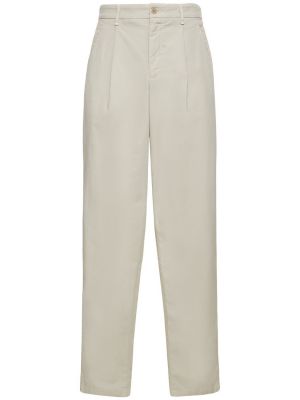 Pantaloni din bumbac Giorgio Armani alb