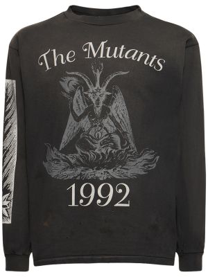 T-krekls ar garām piedurknēm Saint Michael melns