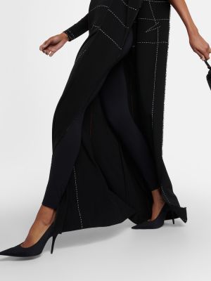 Jersey dolga obleka z draperijo Balenciaga črna