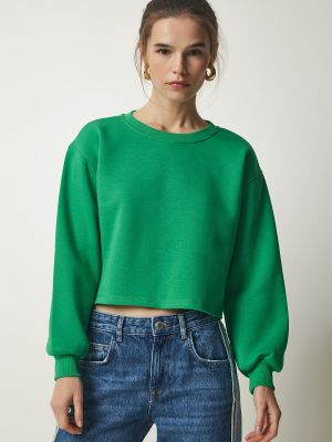 Pletena hoodie bez kapuljače Happiness İstanbul zelena