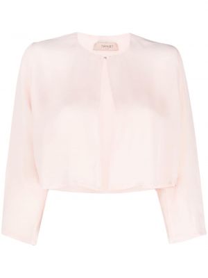 Μπλούζα από σιφόν Twinset ροζ