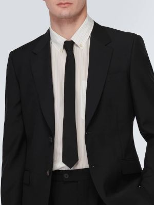 Krawat wełniany Saint Laurent czarny