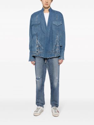 Kurtka jeansowa asymetryczna Greg Lauren niebieska