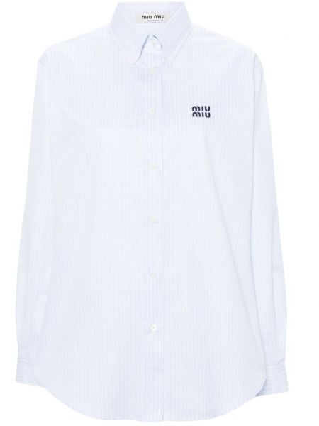 Dryžuota siuvinėta marškiniai Miu Miu