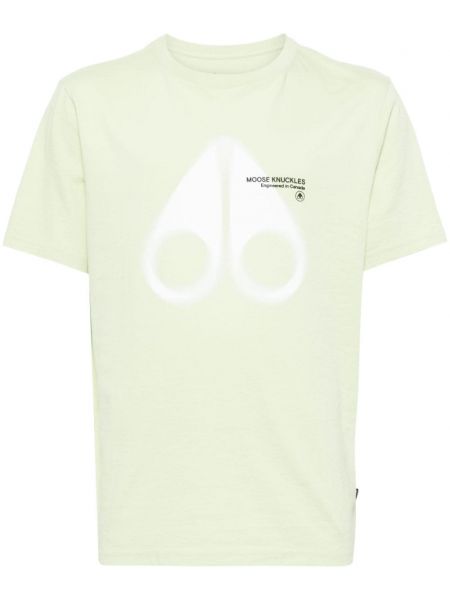 Памучна тениска Moose Knuckles зелено
