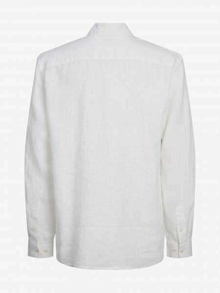 Lněná košile Jack & Jones bílá