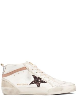 Δερμάτινα sneakers με μοτίβο αστέρια Golden Goose λευκό