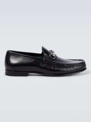 Černé kožené loafers Gucci