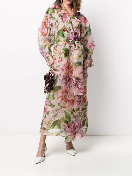 Abrigo de flores con estampado oversized Dolce & Gabbana rosa