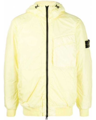 Hette zip lang jakke Stone Island gul