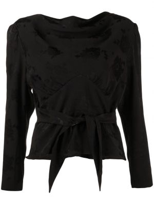 Сатенена блуза Rixo черно