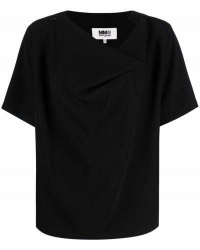 Camiseta de manga larga manga larga Mm6 Maison Margiela negro