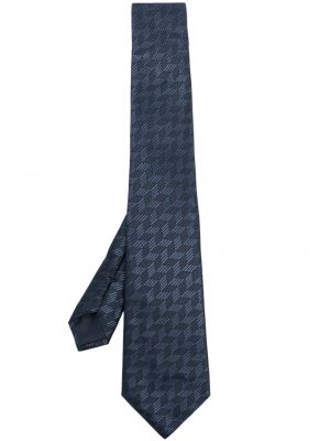 Cravată de mătase cu imprimeu geometric Giorgio Armani albastru