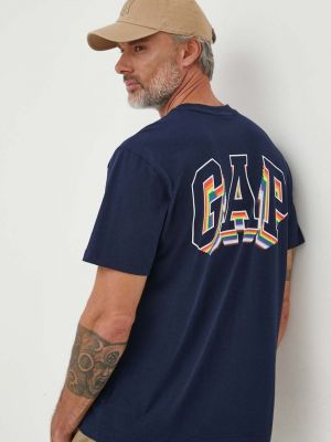 Бавовняна футболка з принтом Gap синя