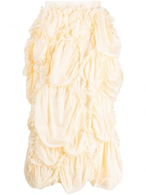 Midi φούστα με βολάν Enföld λευκό