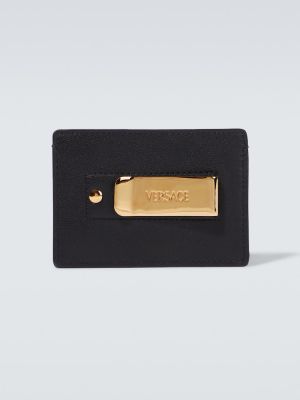 Кожено портмоне Versace черно