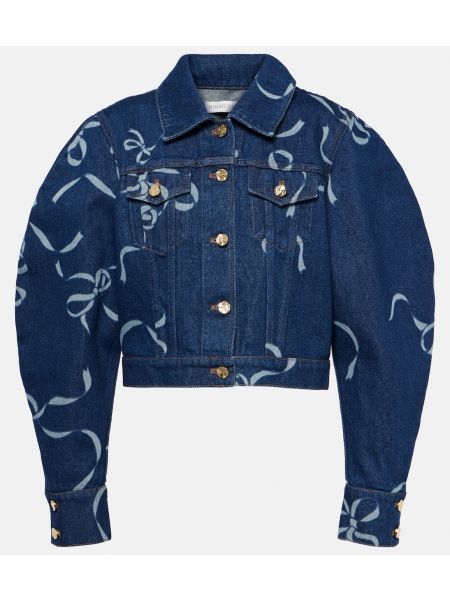 Джинсовая куртка с принтом Nina Ricci синий