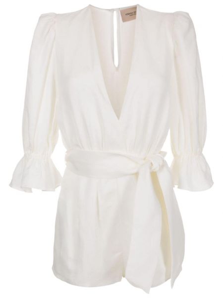 Λινή ολόσωμη φόρμα Adriana Degreas λευκό