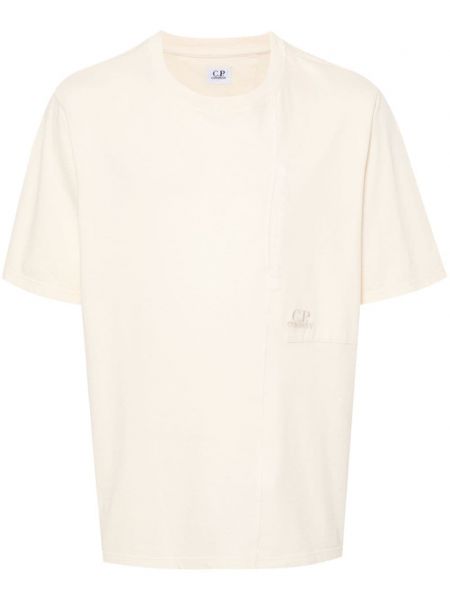 Βαμβακερή μπλούζα με κέντημα C.p. Company μπεζ