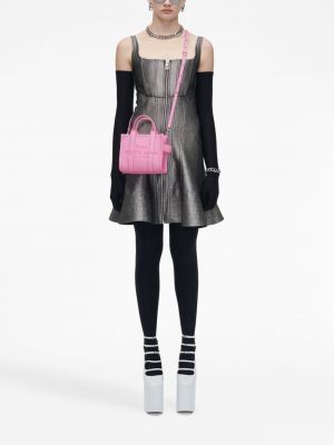 Kožená shopper kabelka Marc Jacobs růžová