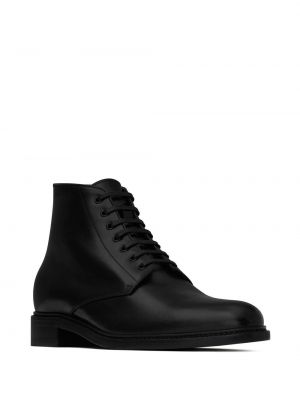 Nėriniuotos guminiai batai su raišteliais Saint Laurent juoda