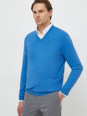 Sweter bawełniany United Colors Of Benetton niebieski