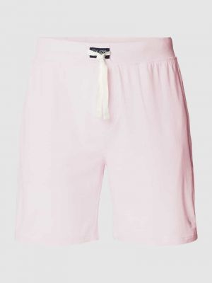 Dzianinowe szorty slim fit Polo Ralph Lauren Underwear różowe