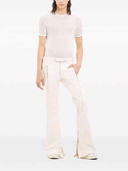 Bavlněné rovné kalhoty Courrèges bílé