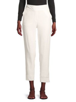 Мятые укороченные брюки Calvin Klein Soft white